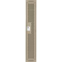 Clean Line Lockers, 12" x 15" x 72", Steel, Beige, Rivet (Assembled), Perforated Haskins Industrial Inc.