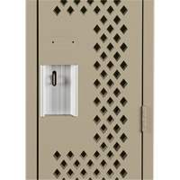 Clean Line Lockers, 12" x 15" x 72", Steel, Beige, Rivet (Assembled), Perforated Haskins Industrial Inc.