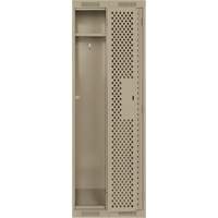 Clean Line Lockers, Bank of 2, 24" x 15" x 72", Steel, Beige, Rivet (Assembled), Perforated Haskins Industrial Inc.