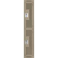 Clean Line Lockers, 2 -tier, 12" x 12" x 72", Steel, Beige, Rivet (Assembled), Perforated Haskins Industrial Inc.