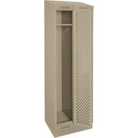 Clean Line Lockers, Bank of 2, 24" x 18" x 82", Steel, Beige, Rivet (Assembled), Perforated Haskins Industrial Inc.