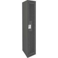 Clean Line Lockers, 12" x 15" x 72", Steel, Charcoal, Rivet (Assembled), Perforated Haskins Industrial Inc.