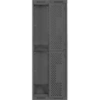 Clean Line Lockers, 2 -tier, Bank of 2, 24" x 12" x 72", Steel, Charcoal, Rivet (Assembled), Perforated Haskins Industrial Inc.