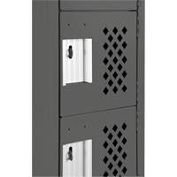 Assembled Lockerettes Clean Line Perforated Economy Lockers, 6 -tier, 18" x 72" x 12", Steel Haskins Industrial Inc.