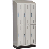 Concorde Heavy-Duty Lockers, 2 -tier, Bank of 3, 36" x 18" x 82", Steel, Grey, Welded (Assembled) Haskins Industrial Inc.