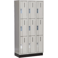 Concorde Heavy-Duty Lockers, 3 -tier, Bank of 3, 36" x 18" x 76", Steel, Grey, Welded (Assembled) Haskins Industrial Inc.
