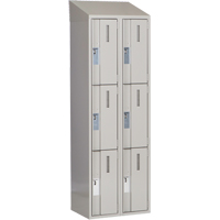 Concorde Heavy-Duty Lockers, 3 -tier, Bank of 2, 24" x 18" x 78", Steel, Grey, Welded (Assembled) Haskins Industrial Inc.