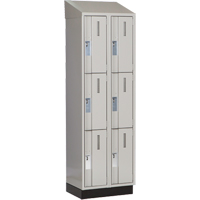 Concorde Heavy-Duty Lockers, 3 -tier, Bank of 2, 24" x 18" x 82", Steel, Grey, Welded (Assembled) Haskins Industrial Inc.