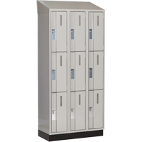 Concorde Heavy-Duty Lockers, 3 -tier, Bank of 3, 36" x 18" x 82", Steel, Grey, Welded (Assembled) Haskins Industrial Inc.