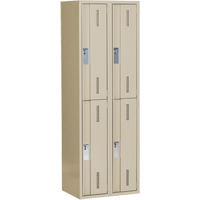 Concorde Heavy-Duty Lockers, 2 -tier, Bank of 2, 24" x 18" x 72", Steel, Beige, Welded (Assembled) Haskins Industrial Inc.