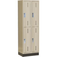 Casiers robustes Concorde, 2 niveaux, Bloc de 2, 24" x 18" x 76", Acier, Beige, Soud&eacute; (assembl&eacute;) Haskins Industrial Inc.