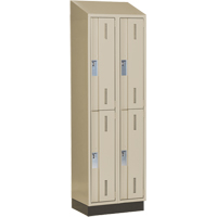 Concorde Heavy-Duty Lockers, 2 -tier, Bank of 2, 24" x 18" x 82", Steel, Beige, Welded (Assembled) Haskins Industrial Inc.