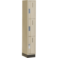 Concorde Heavy-Duty Lockers, 3 -tier, 12" x 18" x 76", Steel, Beige, Welded (Assembled) Haskins Industrial Inc.