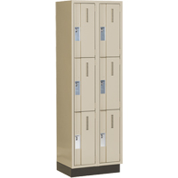 Casiers robustes Concorde, 3 niveaux, Bloc de 2, 24" x 18" x 76", Acier, Beige, Soud&eacute; (assembl&eacute;) Haskins Industrial Inc.