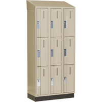 Concorde Heavy-Duty Lockers, 3 -tier, Bank of 3, 36" x 18" x 82", Steel, Beige, Welded (Assembled) Haskins Industrial Inc.