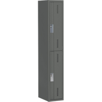 Concorde Heavy-Duty Lockers, 2 -tier, 12" x 18" x 72", Steel, Charcoal, Welded (Assembled) Haskins Industrial Inc.