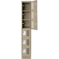 Assembled Lockerettes Clean Line Perforated Economy Lockers, 6 -tier, 18" x 72" x 12", Steel Haskins Industrial Inc.