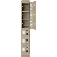 Assembled Lockerettes Clean Line Perforated Economy Lockers, 6 -tier, 18" x 72" x 12", Steel Haskins Industrial Inc.