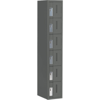 Concorde Heavy-Duty Lockers, 6 -tier, 12" x 18" x 72", Steel, Charcoal, Welded (Assembled) Haskins Industrial Inc.