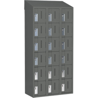Concorde Heavy-Duty Lockers, 6 -tier, Bank of 3, 36" x 18" x 78", Steel, Charcoal, Welded (Assembled) Haskins Industrial Inc.