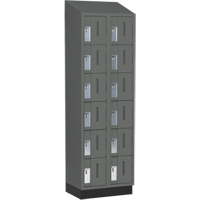 Concorde Heavy-Duty Lockers, 6 -tier, Bank of 2, 24" x 18" x 82", Steel, Charcoal, Welded (Assembled) Haskins Industrial Inc.
