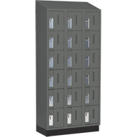 Concorde Heavy-Duty Lockers, 6 -tier, Bank of 3, 36" x 18" x 82", Steel, Charcoal, Welded (Assembled) Haskins Industrial Inc.
