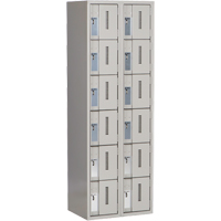 Concorde Heavy-Duty Lockers, 6 -tier, Bank of 2, 24" x 18" x 72", Steel, Grey, Welded (Assembled) Haskins Industrial Inc.