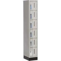Concorde Heavy-Duty Lockers, 6 -tier, 12" x 18" x 76", Steel, Grey, Welded (Assembled) Haskins Industrial Inc.