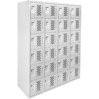 Clean Line Lockerettes, 6 -tier, Bank of 4, 18" x 72" x 12", Steel Haskins Industrial Inc.