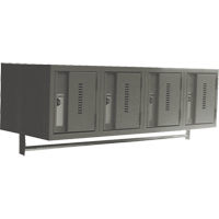 Wall Hung Lockers - Heavy Duty, Bank of 4, 18" x 12" x 12", Steel Haskins Industrial Inc.