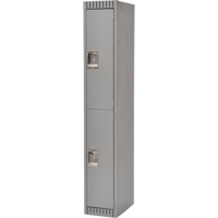 Lockers, 2 -tier, 12" x 18" x 72", Steel, Grey, Knocked Down Haskins Industrial Inc.