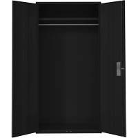 Armoire garde-robe, Acier, 36" la x 18" p x 72" h, Noir Haskins Industrial Inc.