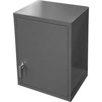 Wall-Mounted Cabinet, 27" H x 13-11/16" W x 18" D, 2 Shelves, Steel, Grey Haskins Industrial Inc.