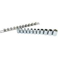 Flat-Cut E-"Star" Socket Set, 11 Pieces, 3/8" Drive Size Haskins Industrial Inc.