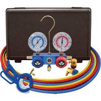 Dual Manifold Gauge Set with 3-in-1 Side Mount Can Tap Valve Haskins Industrial Inc.