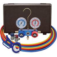 Dual Manifold Gauge Set with Manual Couplers & 3-in-1 Side Mount Can Tap Valve Haskins Industrial Inc.