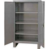 Extra Heavy-Duty Cabinet, Steel, 3 Shelves, 66" H x 48" W x 24" D, Grey Haskins Industrial Inc.