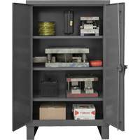 Extra Heavy-Duty Cabinet, Steel, 3 Shelves, 66" H x 60" W x 24" D, Grey Haskins Industrial Inc.