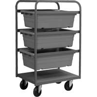 Mobile Tub Rack, Double-sided, 3 bins, 26" W x 18" D x 42" H Haskins Industrial Inc.