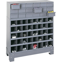 Modular Small Parts Storage Unit, Steel, 18 Drawers, 33-3/4" x 12-1/4" x 40-1/2", Grey Haskins Industrial Inc.