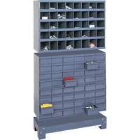 Modular Small Parts Storage Unit, Steel, 48 Drawers, 33-3/4" x 12-1/4" x 58-3/8", Grey Haskins Industrial Inc.