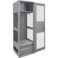 Casier pour &eacute;quipement avec porte, Acier, 24" la x 24" p x 72" h, Gris Haskins Industrial Inc.