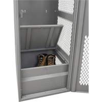 Casier pour &eacute;quipement avec porte, Acier, 24" la x 24" p x 72" h, Gris Haskins Industrial Inc.