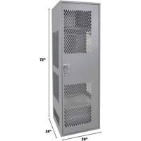 Casier pour &eacute;quipement avec porte, Acier, 24" la x 24" p x 72" h, Gris Haskins Industrial Inc.