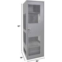 Casier pour &eacute;quipement avec porte, Acier, 24" la x 18" p x 72" h, Gris Haskins Industrial Inc.
