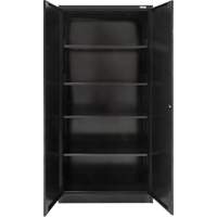 Armoire de rangement Hi-Boy, Acier, 4 Tablettes, 72" h x 36" la x 18" P, Noir Haskins Industrial Inc.