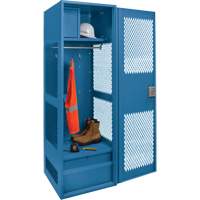 Casier pour &eacute;quipement avec porte, Acier, 24" la x 18" p x 72" h, Bleu fonc&eacute; Haskins Industrial Inc.