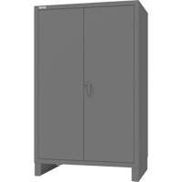 Cabinet with Recessed Pegboard Doors, Steel, 4 Shelves, 78" H x 48" W x 30" D, Grey Haskins Industrial Inc.