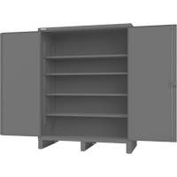 Cabinet with Recessed Doors, Steel, 4 Shelves, 78" H x 60" W x 30" D, Grey Haskins Industrial Inc.