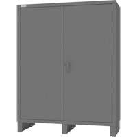 Cabinet with Hanging Bar & Standard Recessed Doors, Steel, 78" H x 60" W x 24" D, Grey Haskins Industrial Inc.